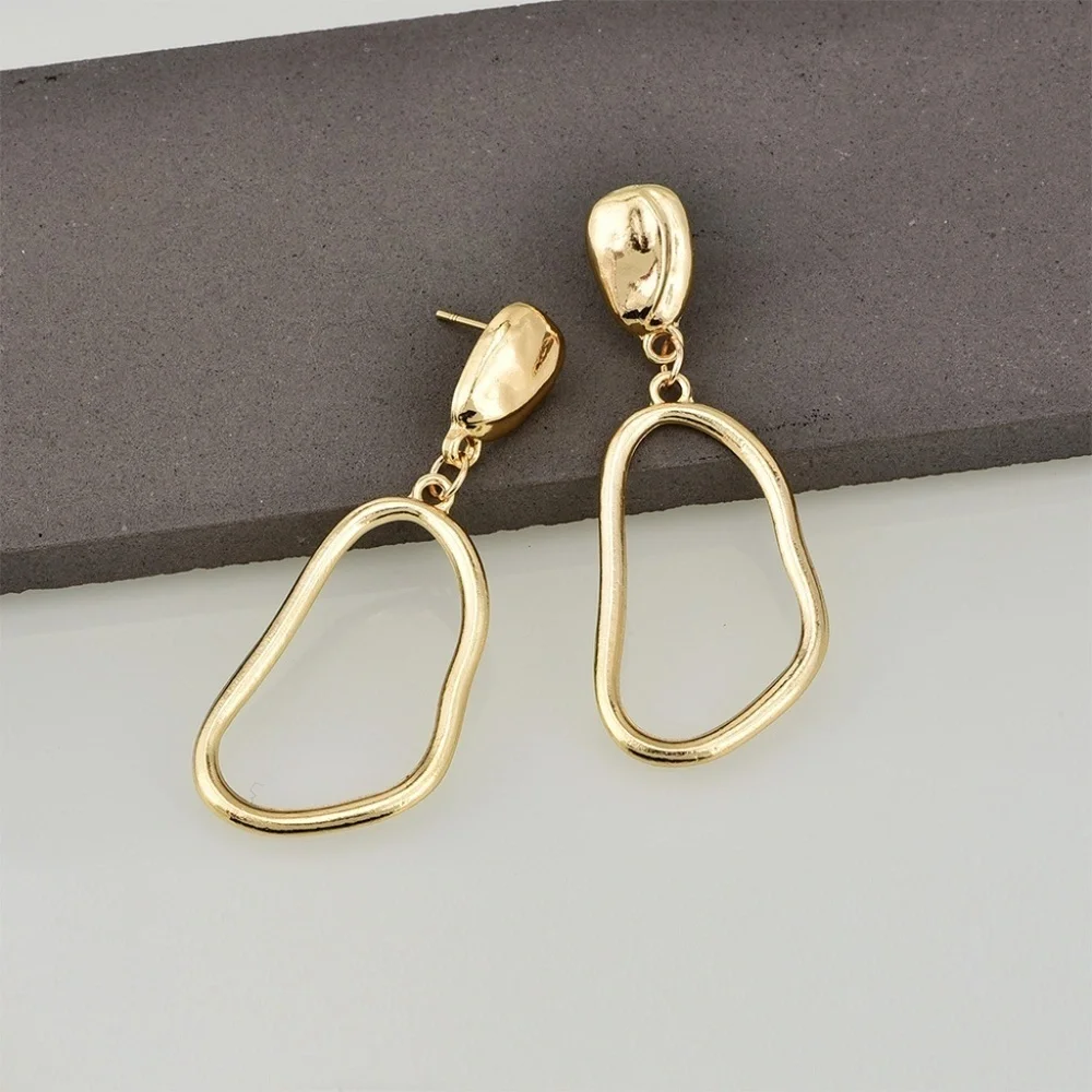*EMORY* Gold Irregular Shaped Fashion Earrings